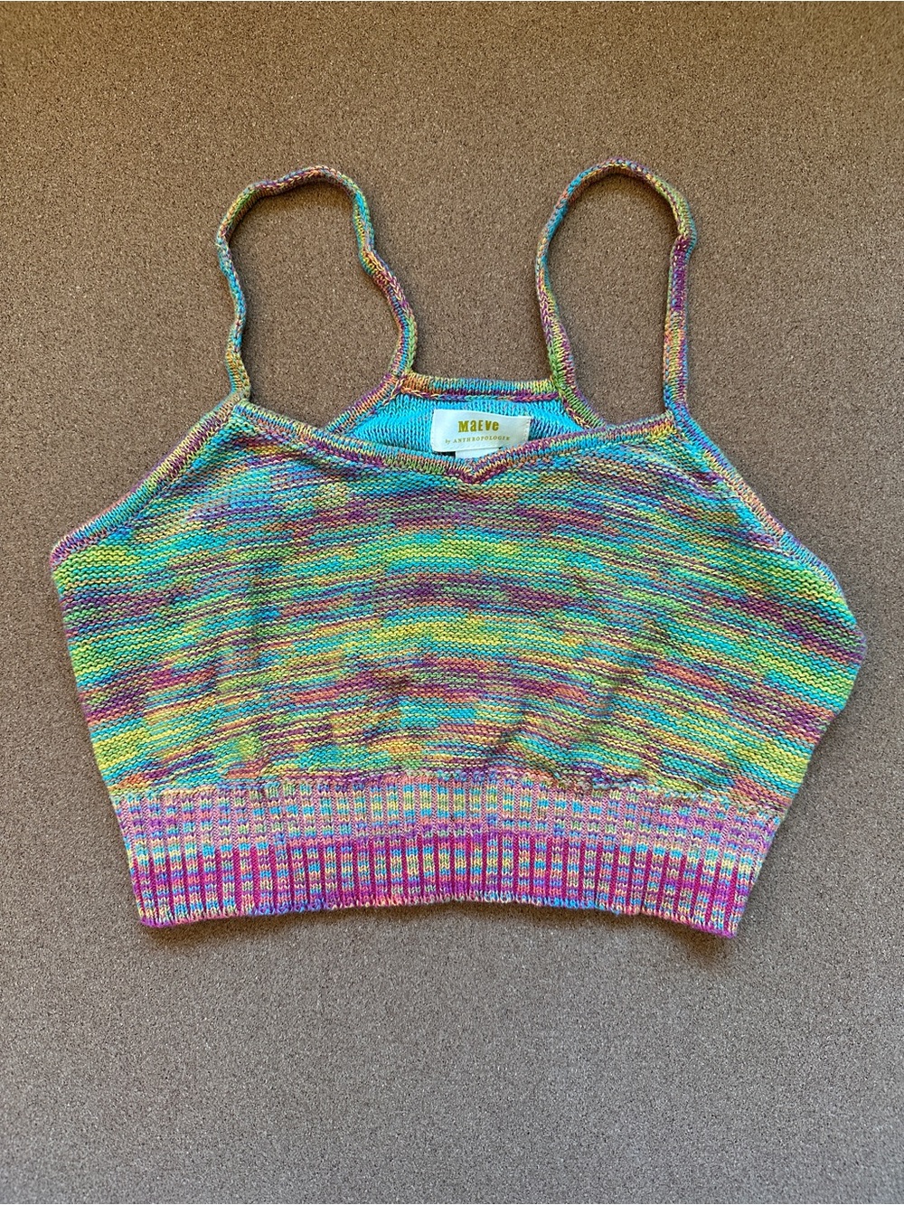 Maeve Multicolor Knit Crop Tank